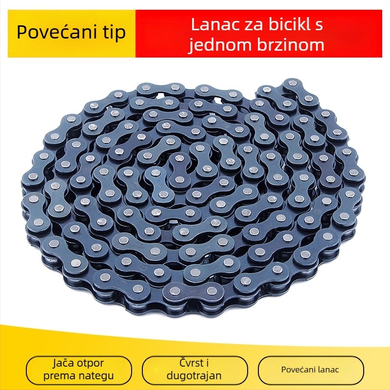 Lanac za bicikl Red Star, jednostupanjski, čelik, duljina 1,4 m, 114 linkova