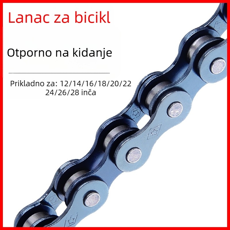 Lanac za bicikl Red Star, jednostupanjski, čelik, duljina 1,4 m, 114 linkova