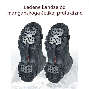 Vanjski 24-zubni leden kramponi za cipele, anti-slip iglice za snijeg, navlake za planinarsku obuću, poliesterska užad