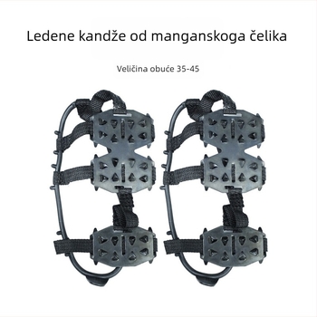 Vanjski 24-zubni leden kramponi za cipele, anti-slip iglice za snijeg, navlake za planinarsku obuću, poliesterska užad