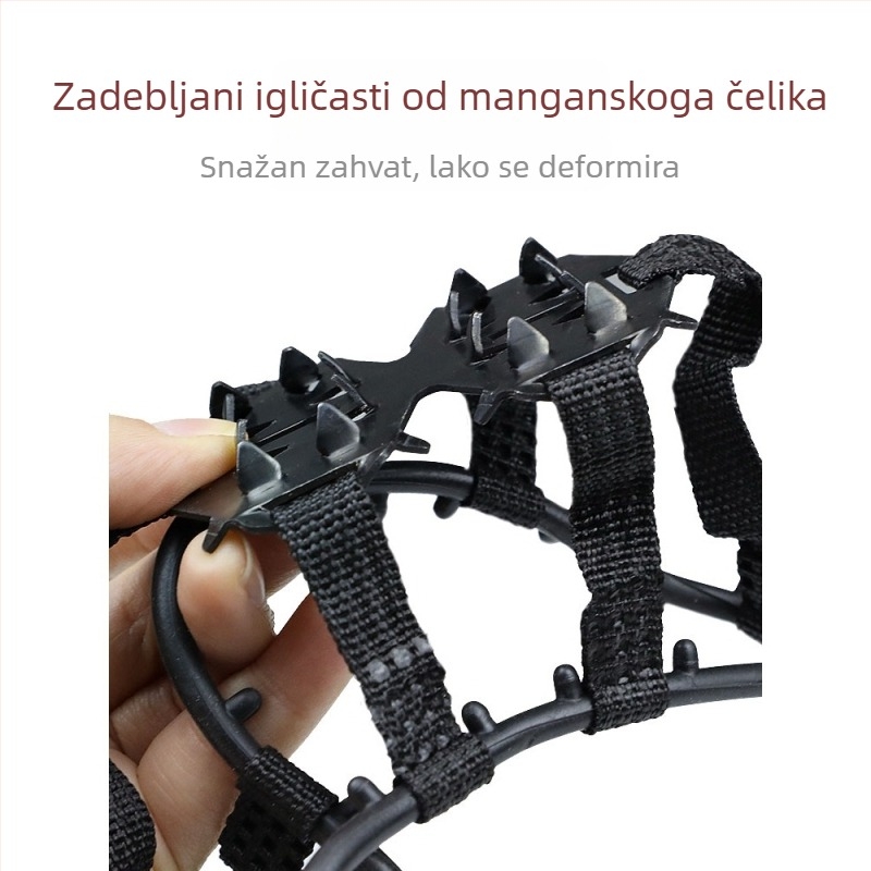 Vanjski 24-zubni leden kramponi za cipele, anti-slip iglice za snijeg, navlake za planinarsku obuću, poliesterska užad