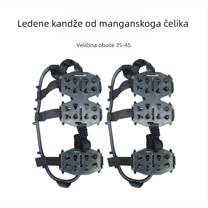 Vanjski 24-zubni leden kramponi za cipele, anti-slip iglice za snijeg, navlake za planinarsku obuću, poliesterska užad