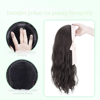 Perika s trakom za glavu, polukapuljača, duga kosa s vodnim valovitim efektom, vlakna otporna na visoku temperaturu, nije pogodno za bojanje ili uvijanje