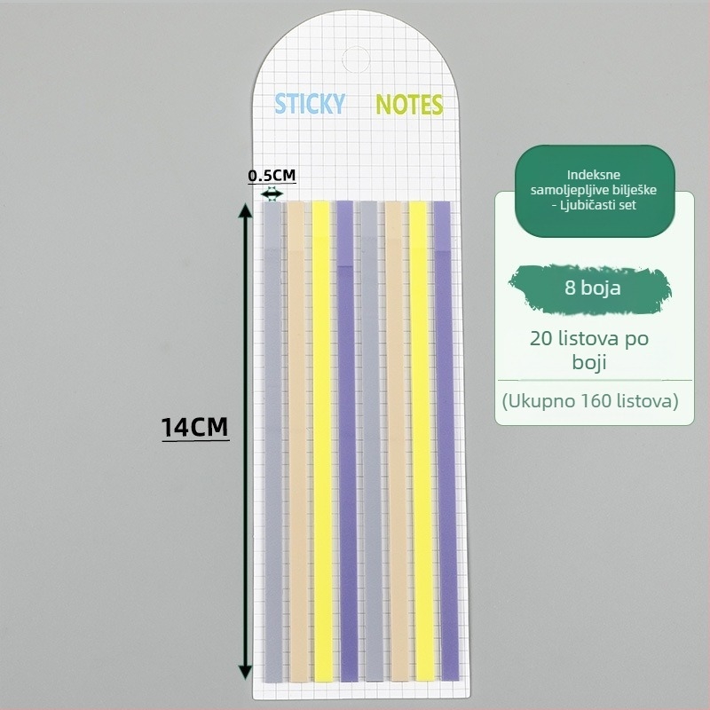 PET prozirne ultra tanke indeksne naljepnice za razvrstavanje učenika, samoljepljive, 20 listova