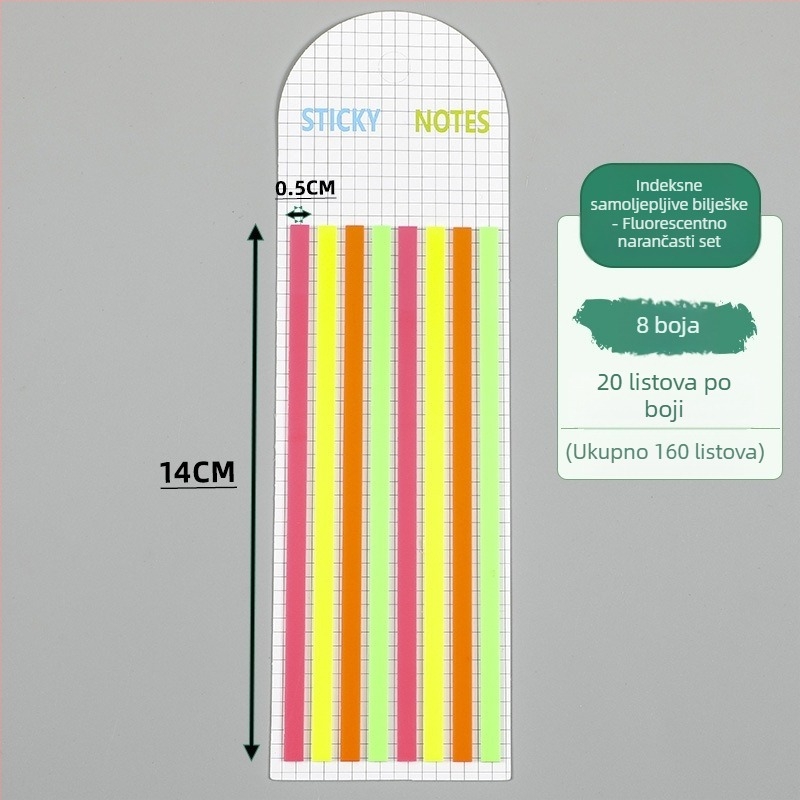 PET prozirne ultra tanke indeksne naljepnice za razvrstavanje učenika, samoljepljive, 20 listova