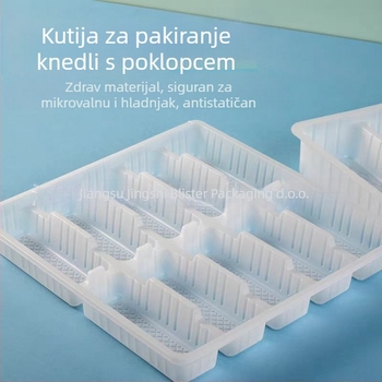 Kutija za knedle s 10 pretinaca, jednokratna, PP plastika, zamrzivačka, za knedle i proljetne rolice