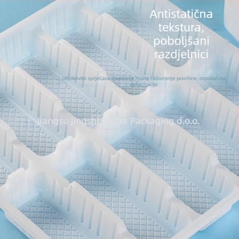 Kutija za knedle s 10 pretinaca, jednokratna, PP plastika, zamrzivačka, za knedle i proljetne rolice