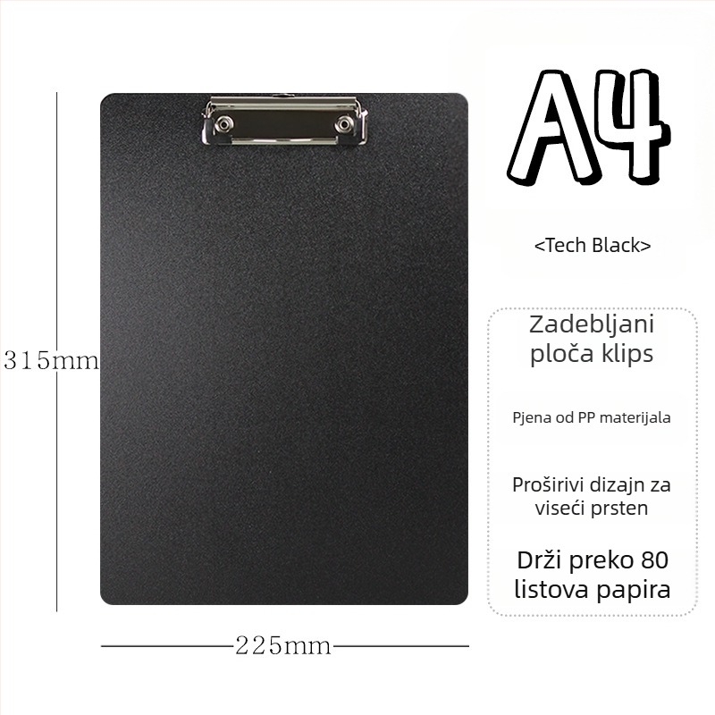 Yishen 996 plastični klips ploča, za A4/A5, debljina ploče 2,3 mm, s jednim klipom