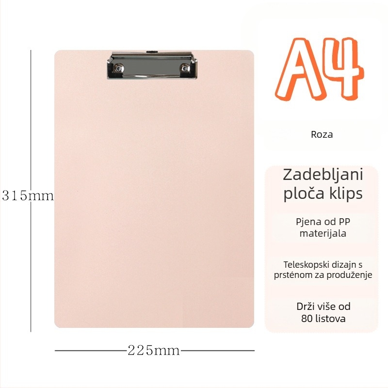 Yishen 996 plastični klips ploča, za A4/A5, debljina ploče 2,3 mm, s jednim klipom