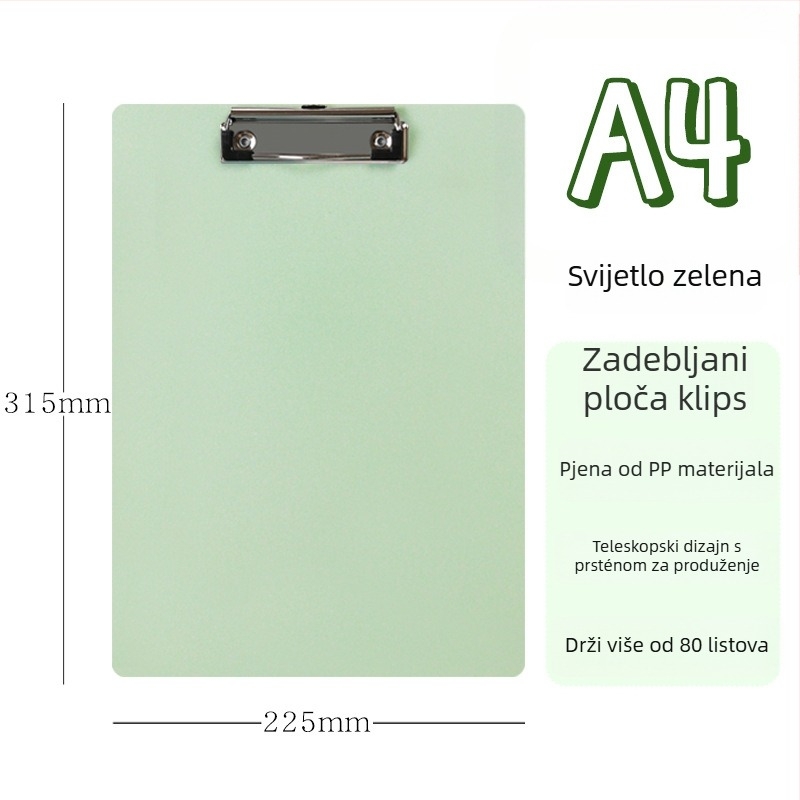 Yishen 996 plastični klips ploča, za A4/A5, debljina ploče 2,3 mm, s jednim klipom