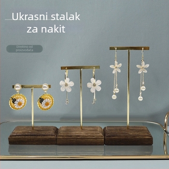 Držač za naušnice od drveta i metala za trgovinu nakita