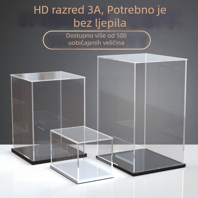 Prozirna akrilna kutija za figurice i modele od gline, prašinu štiteći poklopac, model CDBOX, japanski stil