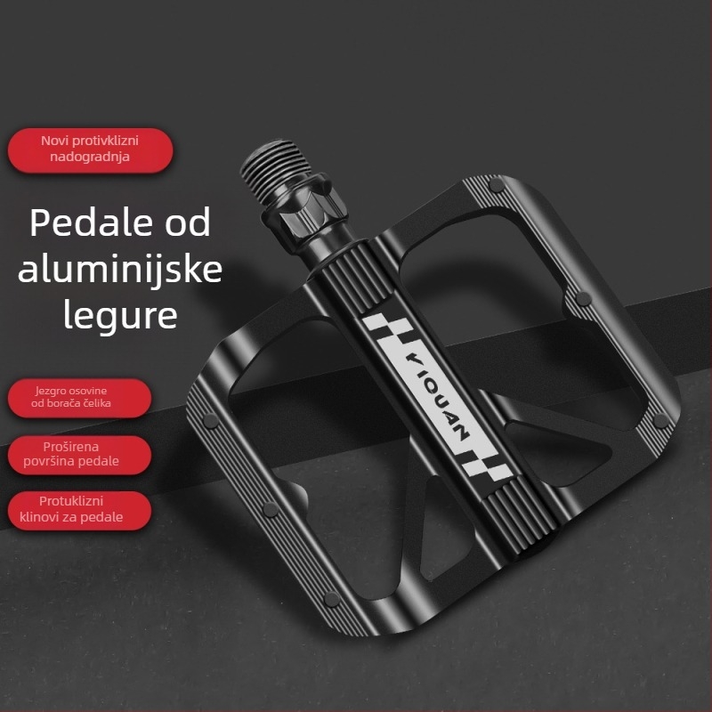 Pedala za planinske i cestovne bicikle od aluminijske legure, marka Yiquan, model E652, protuklizna s produženim pinovima