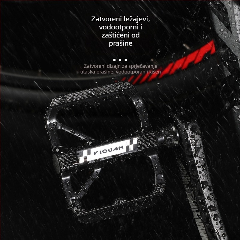 Pedala za planinske i cestovne bicikle od aluminijske legure, marka Yiquan, model E652, protuklizna s produženim pinovima