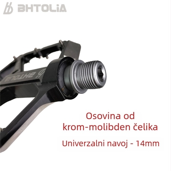 BHTOLIA Pedal za planinski bicikl s osovinom za zaključavanje, protuklizna površina, aluminijska legura