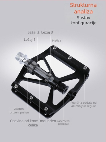 Pedale za brdske i cestovne bicikle - CNC aluminijska legura, molibden čelik, protuklizne, Anybike model 1