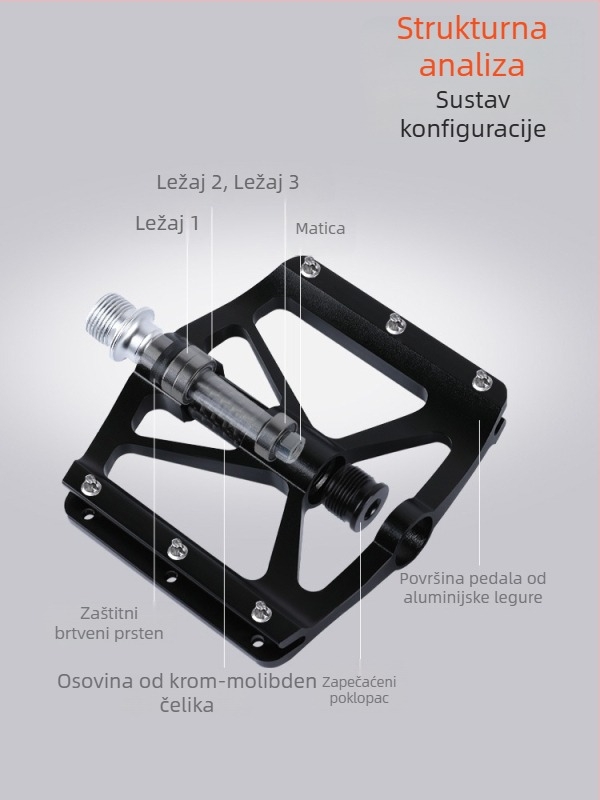 Pedale za brdske i cestovne bicikle - CNC aluminijska legura, molibden čelik, protuklizne, Anybike model 1