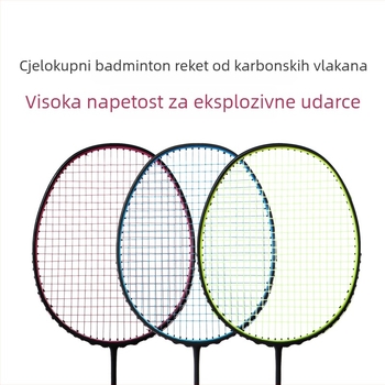 Badminton raketa od karbonskih vlakana za trening — ultra lagana, 80–84 g, okvir od karbona, drška G5, pogodna za amatere i srednje napredne igrače