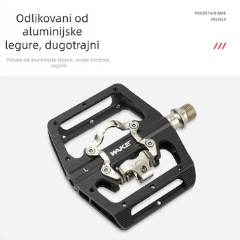 Samozaključavajući pedal za planinski bicikl, model M03, od aluminijske legure / krom-molibden čeli, pedala s ležajevima