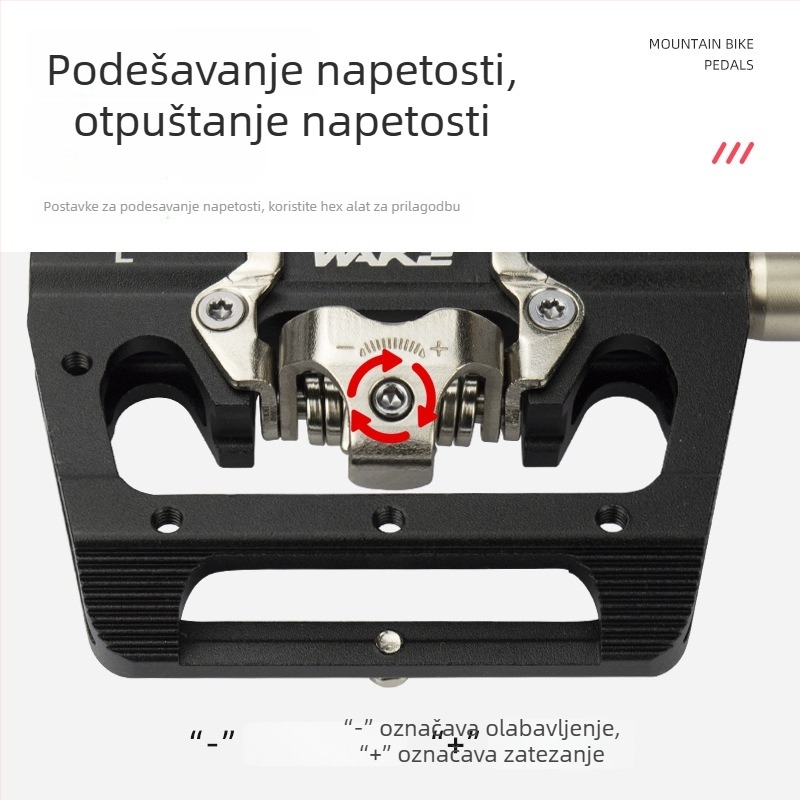 Samozaključavajući pedal za planinski bicikl, model M03, od aluminijske legure / krom-molibden čeli, pedala s ležajevima