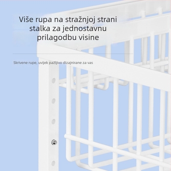 Kuhinjski stalak za prozor kuhinje za tanjure, zdjele i pribor; metalni; bez montaže; dizajn za uštedu prostora.