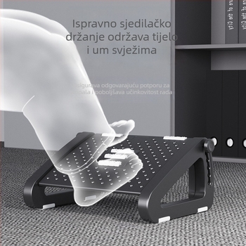 Uredska potpora za noge s pet kotačića, plastična, masaža i podizanje, za djecu, odrasle i starije osobe