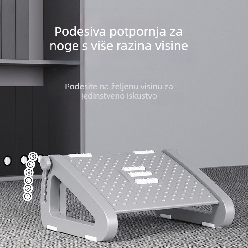 Uredska potpora za noge s pet kotačića, plastična, masaža i podizanje, za djecu, odrasle i starije osobe