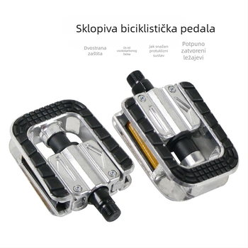 Sklopivi pedali za bicikl – aluminijska legura, model K1155, pedale s ležajevima i protukliznim šiljcima, kompatibilni s planinskim, cestovnim, sklopnim i gradskim biciklima — ZERGLBR