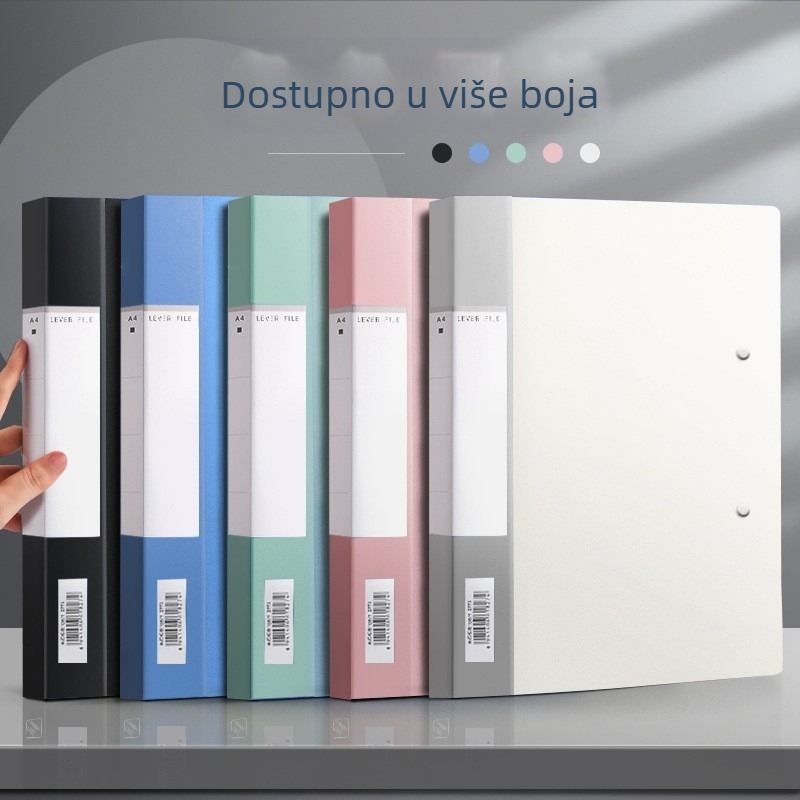 Jiaxun A4 dvostruka klips mapa – plastika, dvostruki klip, prilagodljiva