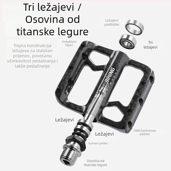 Pedale za bicikl od karbonskih vlakana s titanijskom osovinom za cestovni i sklopivi bicikl (Model Yp0802132)