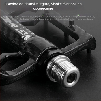 Pedale za bicikl od karbonskih vlakana s titanijskom osovinom za cestovni i sklopivi bicikl (Model Yp0802132)