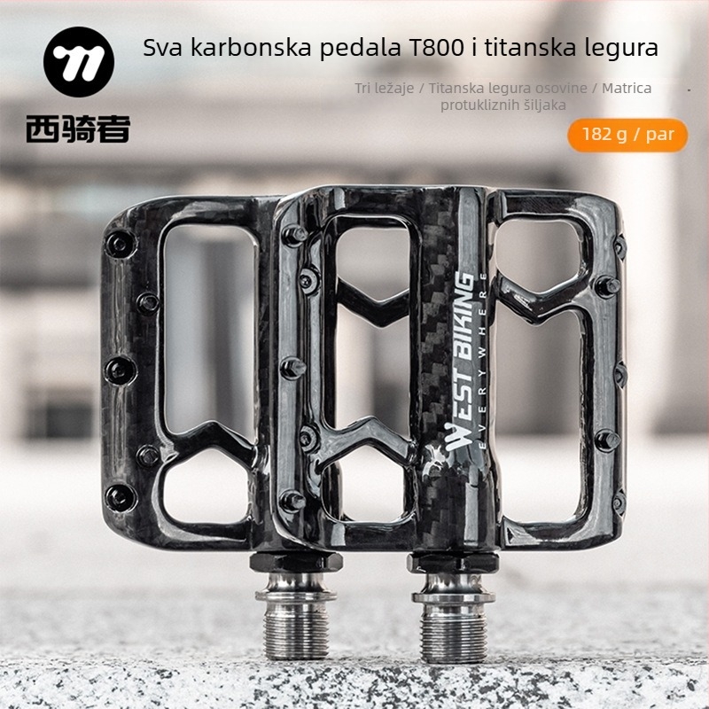 Pedale za bicikl od karbonskih vlakana s titanijskom osovinom za cestovni i sklopivi bicikl (Model Yp0802132)