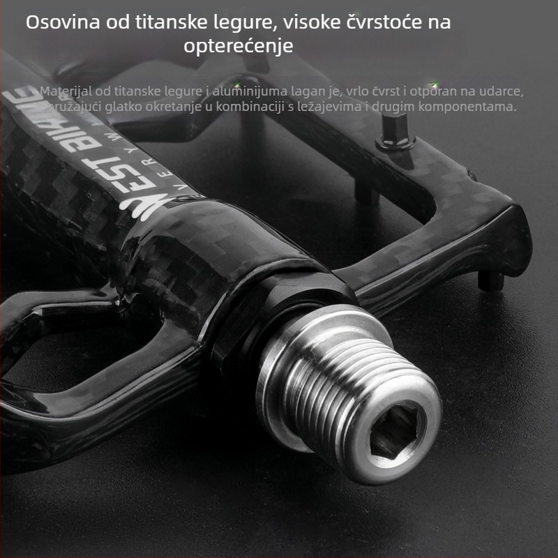 Pedale za bicikl od karbonskih vlakana s titanijskom osovinom za cestovni i sklopivi bicikl (Model Yp0802132)