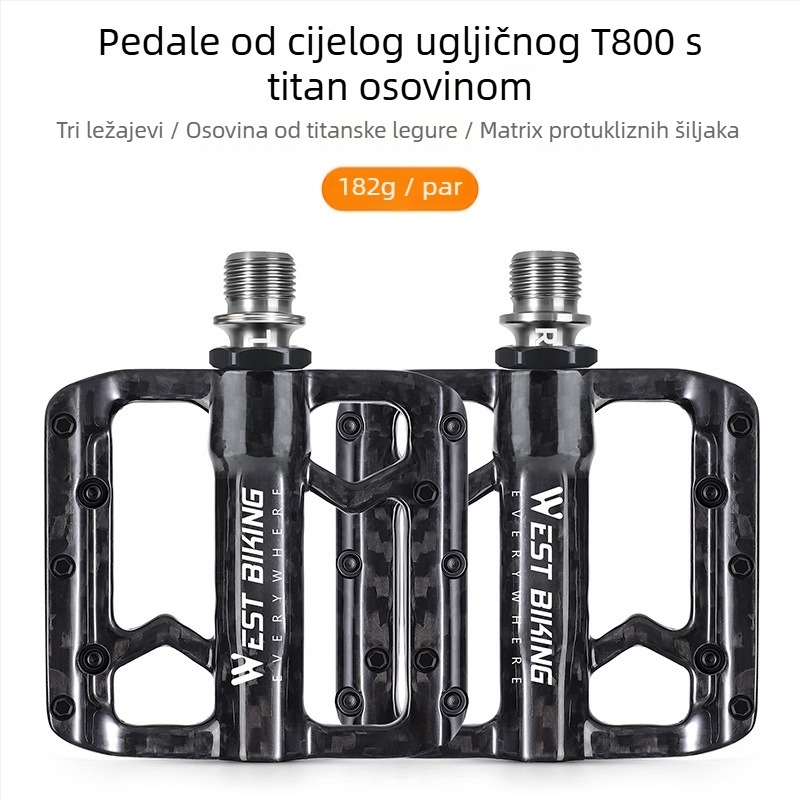 Pedale za bicikl od karbonskih vlakana s titanijskom osovinom za cestovni i sklopivi bicikl (Model Yp0802132)
