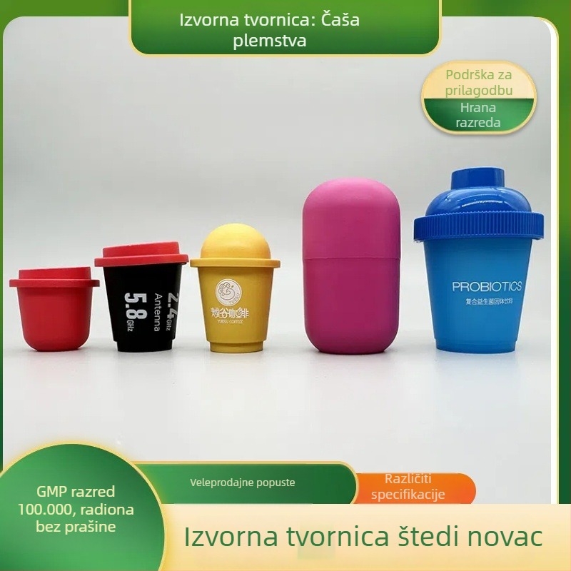 Probiotički čaj od dendrobija u prahu – zamrznuto-sušeni napitak u šalice od PP plastike, fleksografsko tiskanje, s poklopcem, otisnut logotip