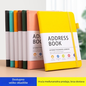 Telefon bilježnica s PU kožnim omotom, papirnate stranice, moguć ispis logotipa, prilagodljivo