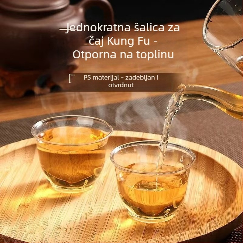 Jednokratne prozirne plastične šalice za čaj, s debelim zidovima, kapacitet 58 ml, za kušanje čaja