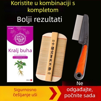Češalj za uši s ultra-gustoćim zubima za djevojčice, tradicionalni bambus-drveni češalj, protiv peruti i jaja uši na vlasištu