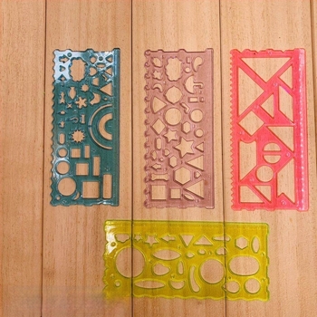 Tiankai 512 Plastični kaleidoskopski skup linijka za djecu - Višenamjenska šablona za crtanje, model 512, Neto težina 0.2