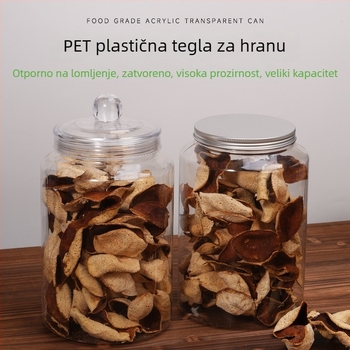 Prozirna PET boca sa zatvorenim poklopcem za čaj i suho voće, prehrambena ambalaža