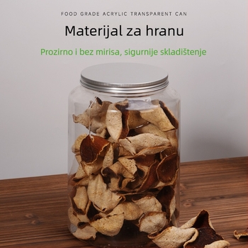 Prozirna PET boca sa zatvorenim poklopcem za čaj i suho voće, prehrambena ambalaža