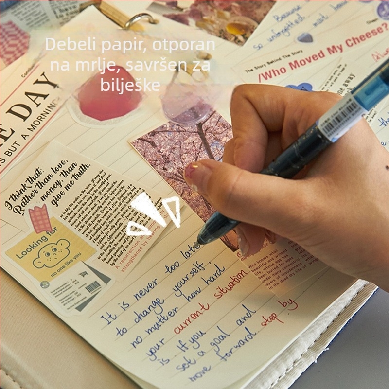 Bilježnica s denimom, veza s oslobođenim listovima, torbica za olovke, Dowling papir 100 g/m², stil 23169906718