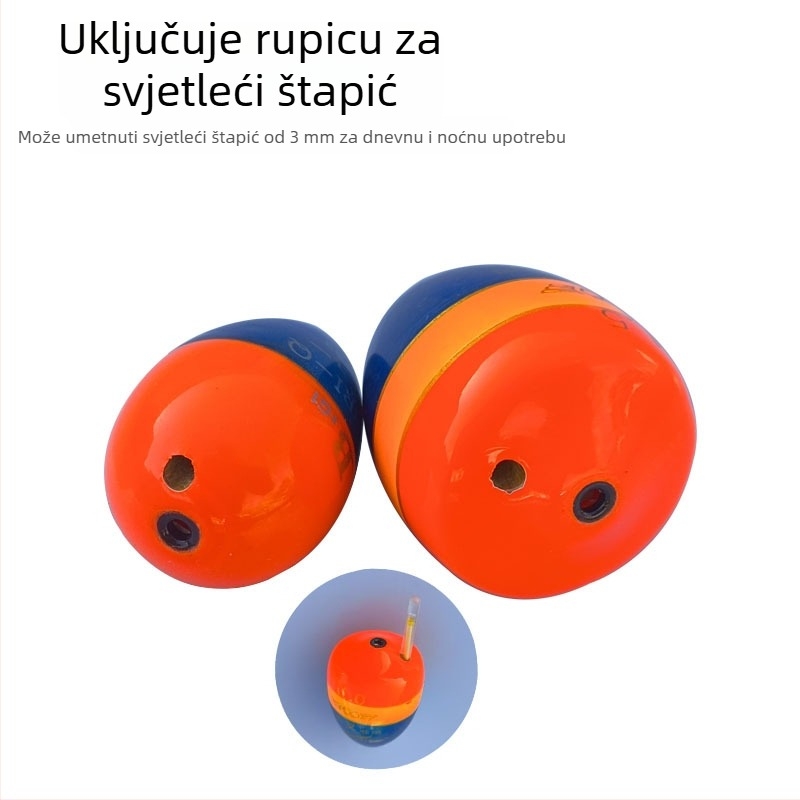 Visoko osjetljiv plovak od Paulownia drveta za morski ribolov, s otvorom za svjetleću štap, pogodna za obalni i otvoreni morski ribolov, otporan na vjetar i valove