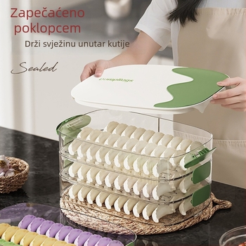 Kutija za dumplings — plast za hranu, zatvaranje i pohrana, pogodna za dumplings, parene peciva, odreske, komadiće mesa, sushi i povrće
