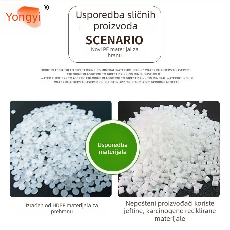 Plastična plosnata posuda za umake i ulja, HDPE, prehrambena kvaliteta, Swimmer marka, tiskani logotip, poklopac s povlačnim prstenom