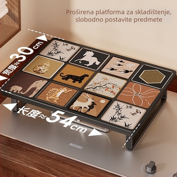 Evesigar Višenamjenski kuhinjski stalak za indukcijske ploče i plinsku kuhalu, podni podstavak za kuhinjsku ploču i povećani stalak za mikrovalnu, moderan minimalistički stil