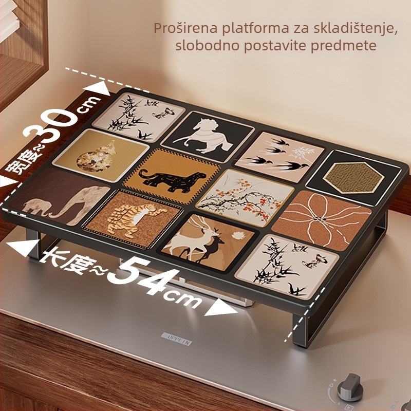 Evesigar Višenamjenski kuhinjski stalak za indukcijske ploče i plinsku kuhalu, podni podstavak za kuhinjsku ploču i povećani stalak za mikrovalnu, moderan minimalistički stil