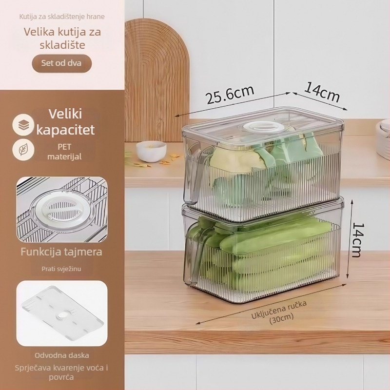 Kutija za skladištenje u hladnjaku – PET materijal, jednostavan i moderan stil, organizator za jaja i povrće, marka Rangi