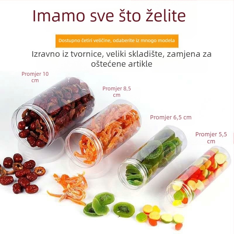 Shuofeng prozirna PP plastična staklenka za hranu s poklopcem; zatvorena plastična kanistra za pohranu hrane