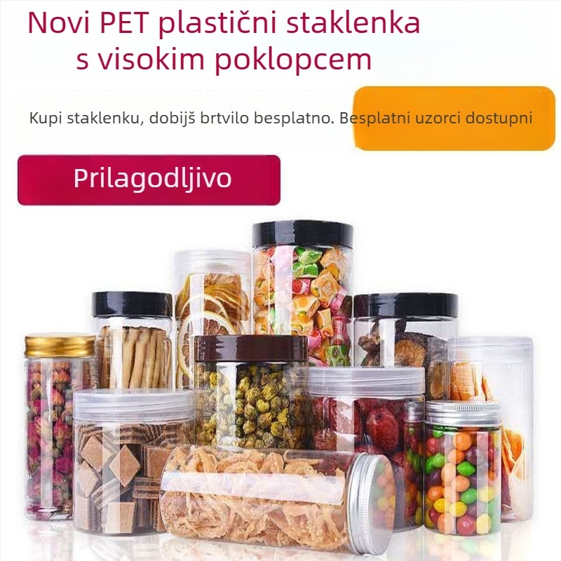 Shuofeng prozirna PP plastična staklenka za hranu s poklopcem; zatvorena plastična kanistra za pohranu hrane